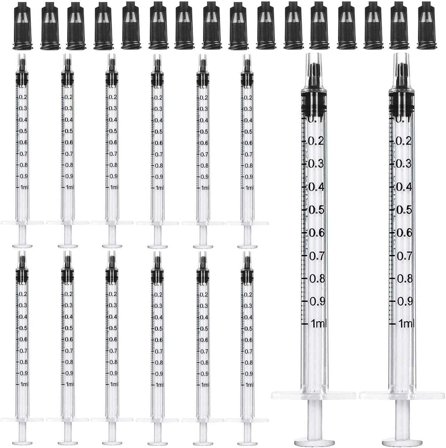 1ml Syringes with Caps (Pack of 100)