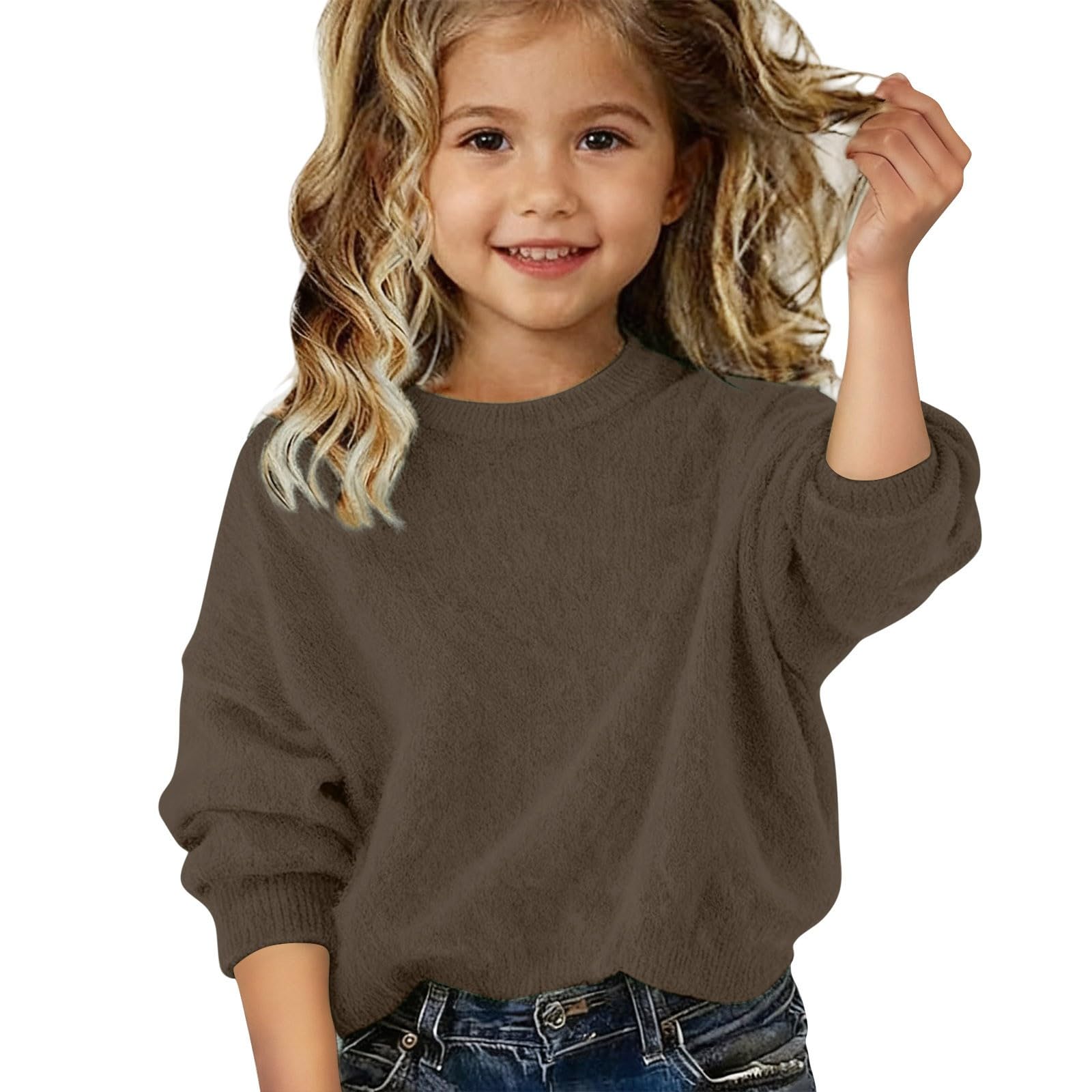 Generisch Jersey de punto de cuello redondo para niñas