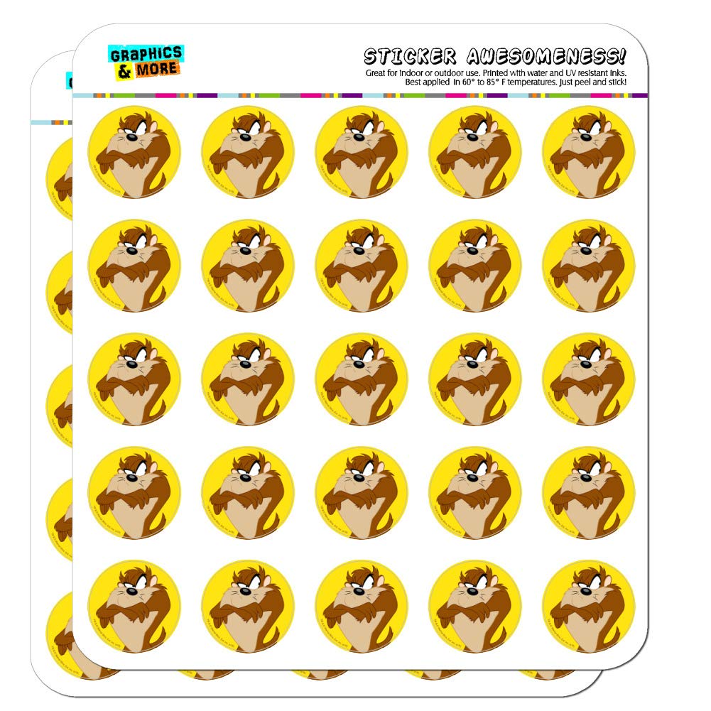 Looney Tunes Taz - Calendario planificador de 1 pulgada para álbumes de recortes, manualidades, calcomanías opacas