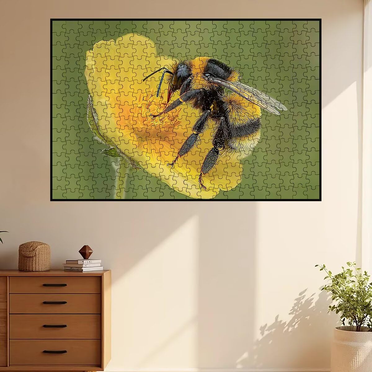 Puzzle 2000 sztuk dla dorosłych pszczoły, puzzle kwiatowe, puzzle 2000 sztuk dla dorosłych, drewniane puzzle z pudełkiem na prezent rozmiar 99x70 cm, wyzwanie puzzle dla całej rodziny, prezent dla