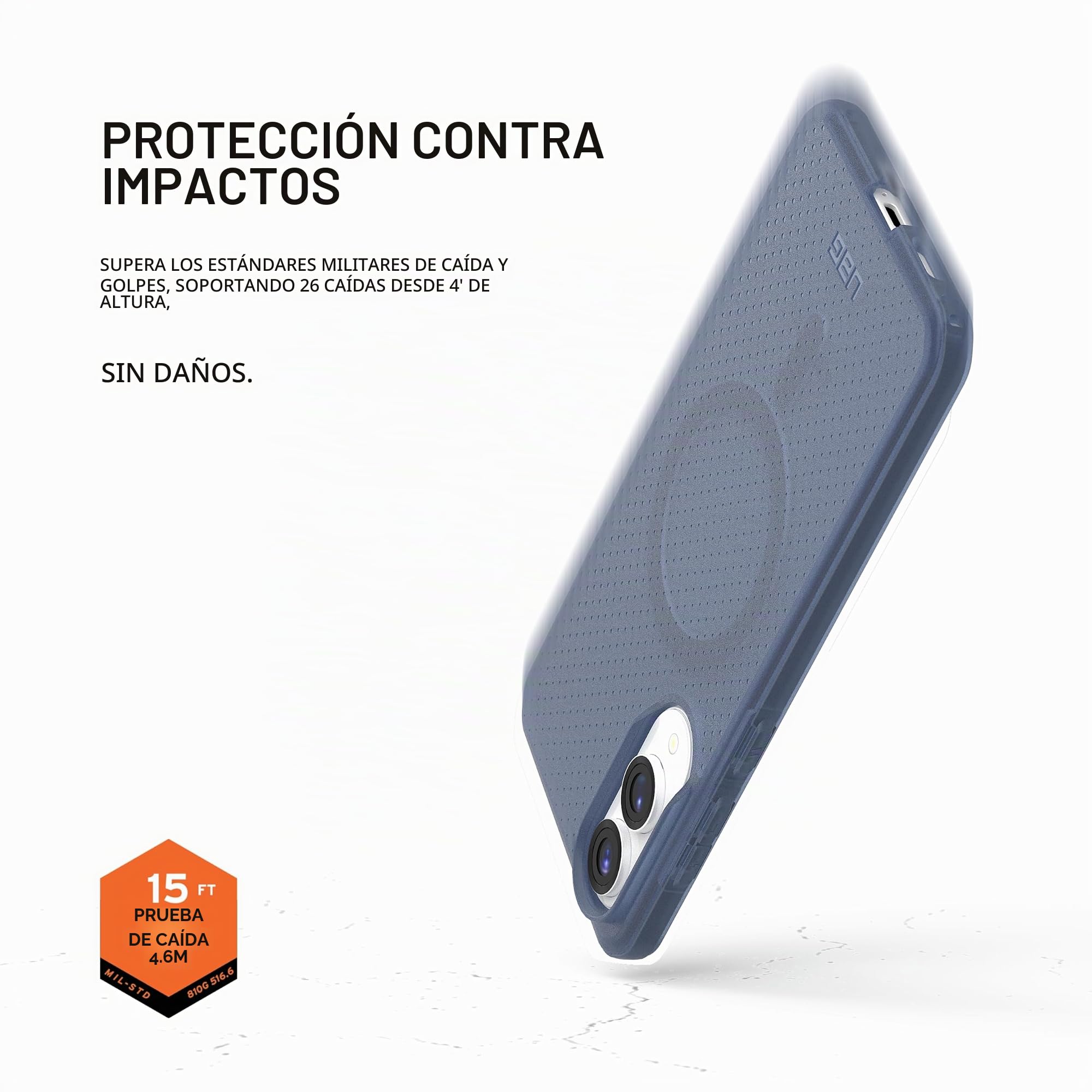 Urban Armor Gear Dot Case Samsung Galaxy S25 Edge Funda (Anillo magnético, Designed for Samsung Certificado, Carga inalámbrica Compatible) Cloud (Azul Transparente)