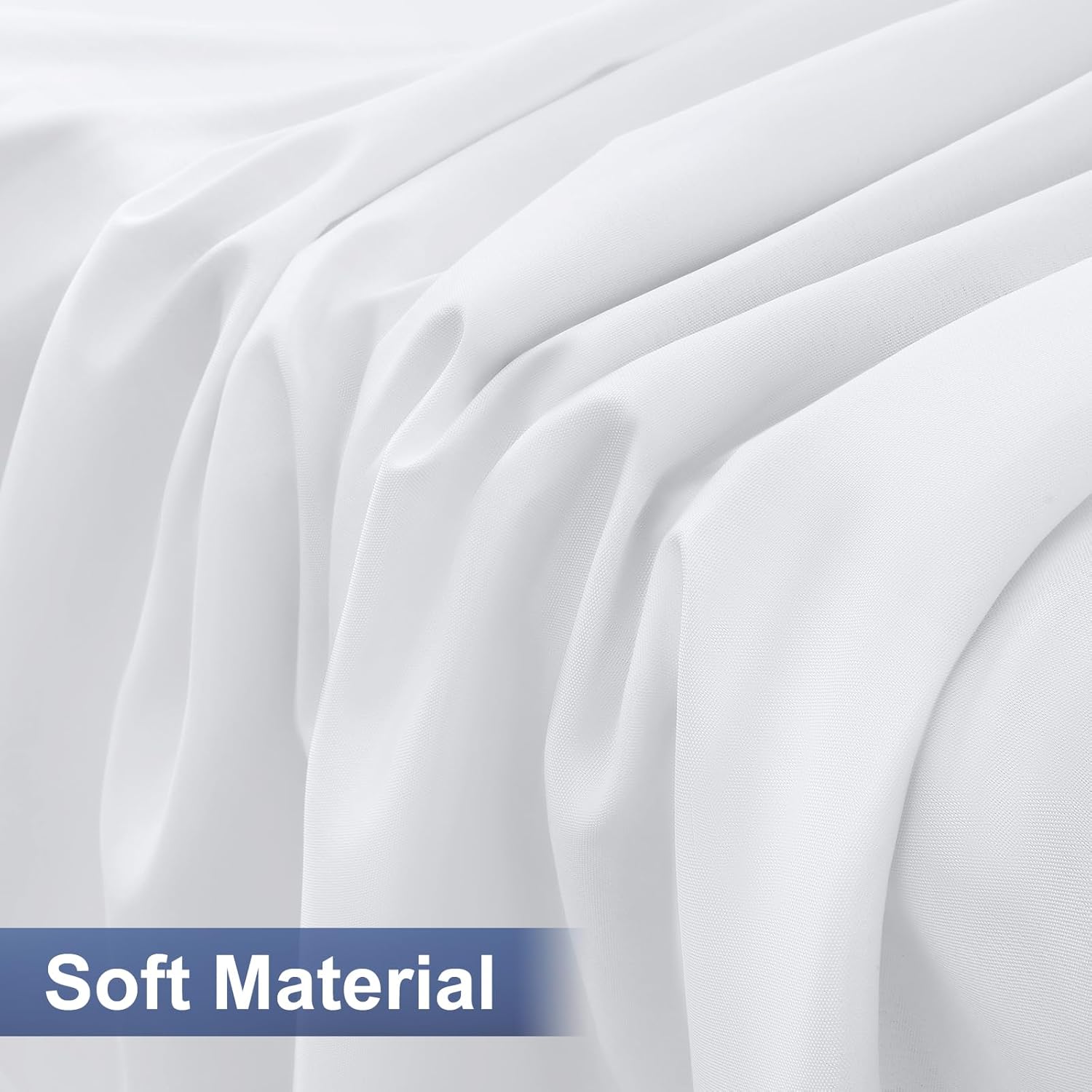 homing 2 Packs Rectangle Fitted Tablecloth, 6 Foot Washable Fabric Table Cloth, Waterproof Polyester Table Cover for Party, Trade Show, Outdoor and Indoor (White, 30" x 72") - Image 4