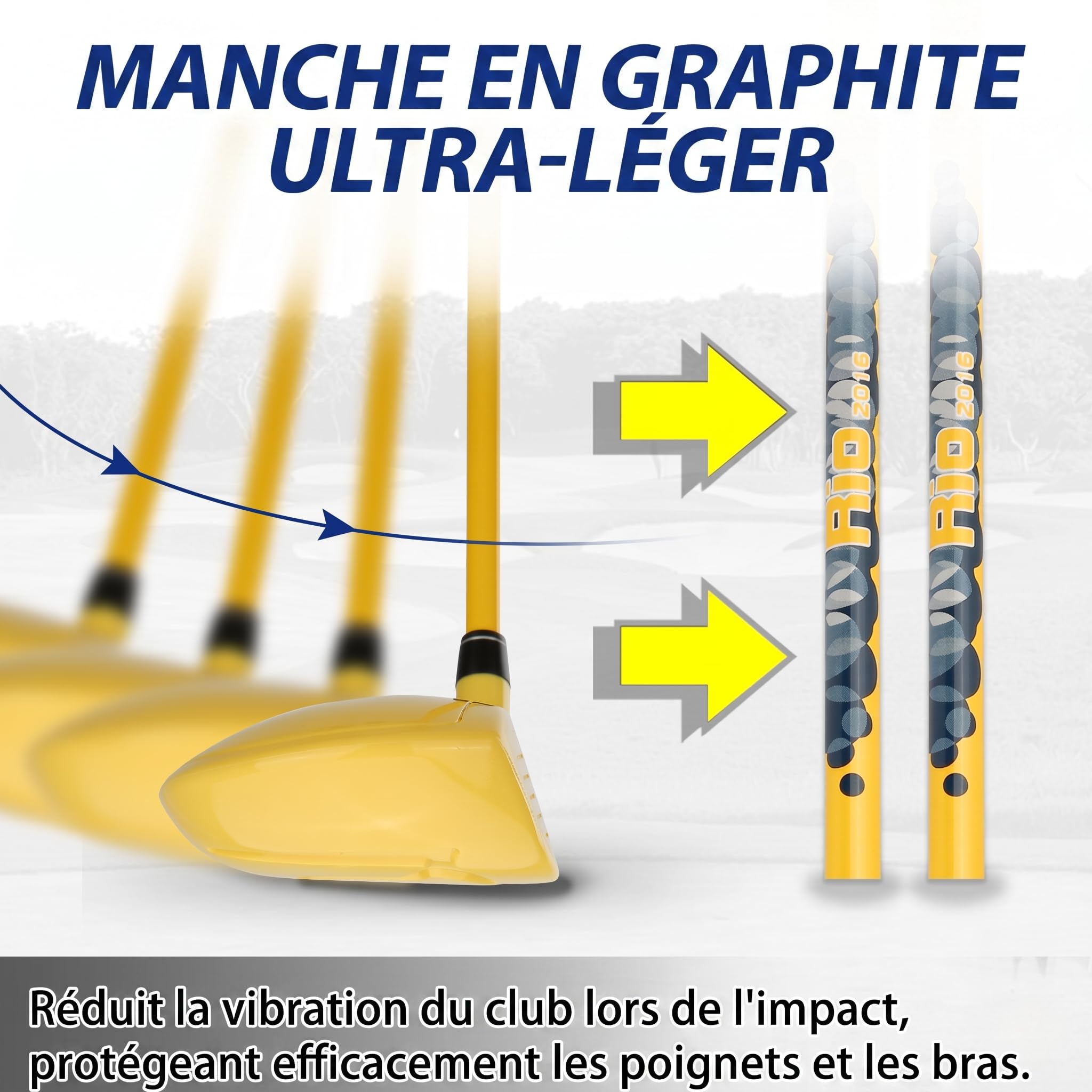 PGM Ensemble de Clubs de Golf pour Enfants – Peut Frapper de Vraies Balles – Comprend Bois, Fer, Putter, 3 Balles et Sac – Idéal pour Débutants Garçons et Filles