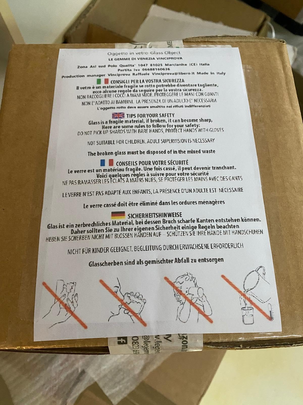 Pallina di natale in vetro di murano colori in pasta made in italy PLROSSA