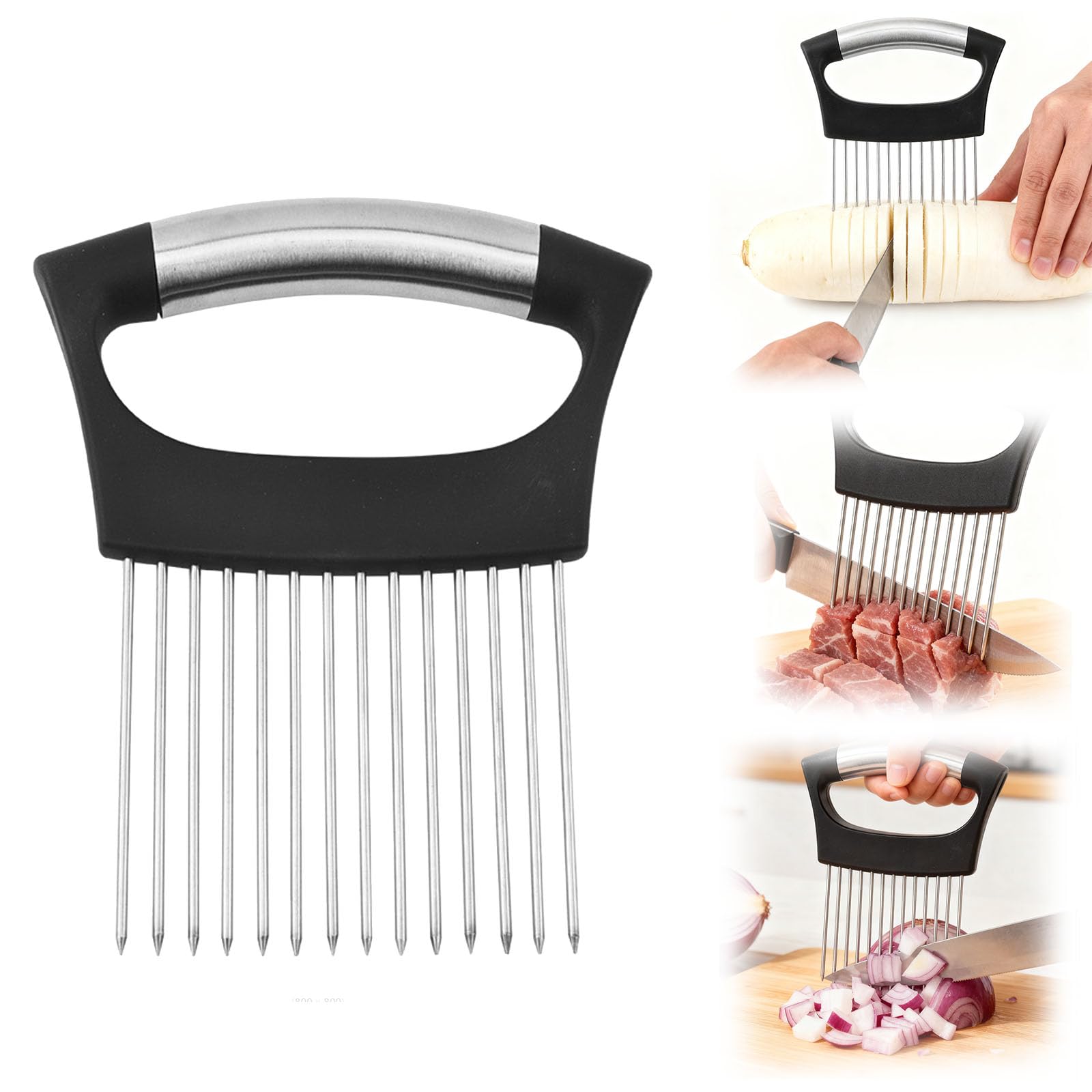 Onion Holder for Slicing Lemon Slicer Vegetable Cutter Tomato Eggs and Vegetables Chopper Slicing Assistant Tool for Potato
