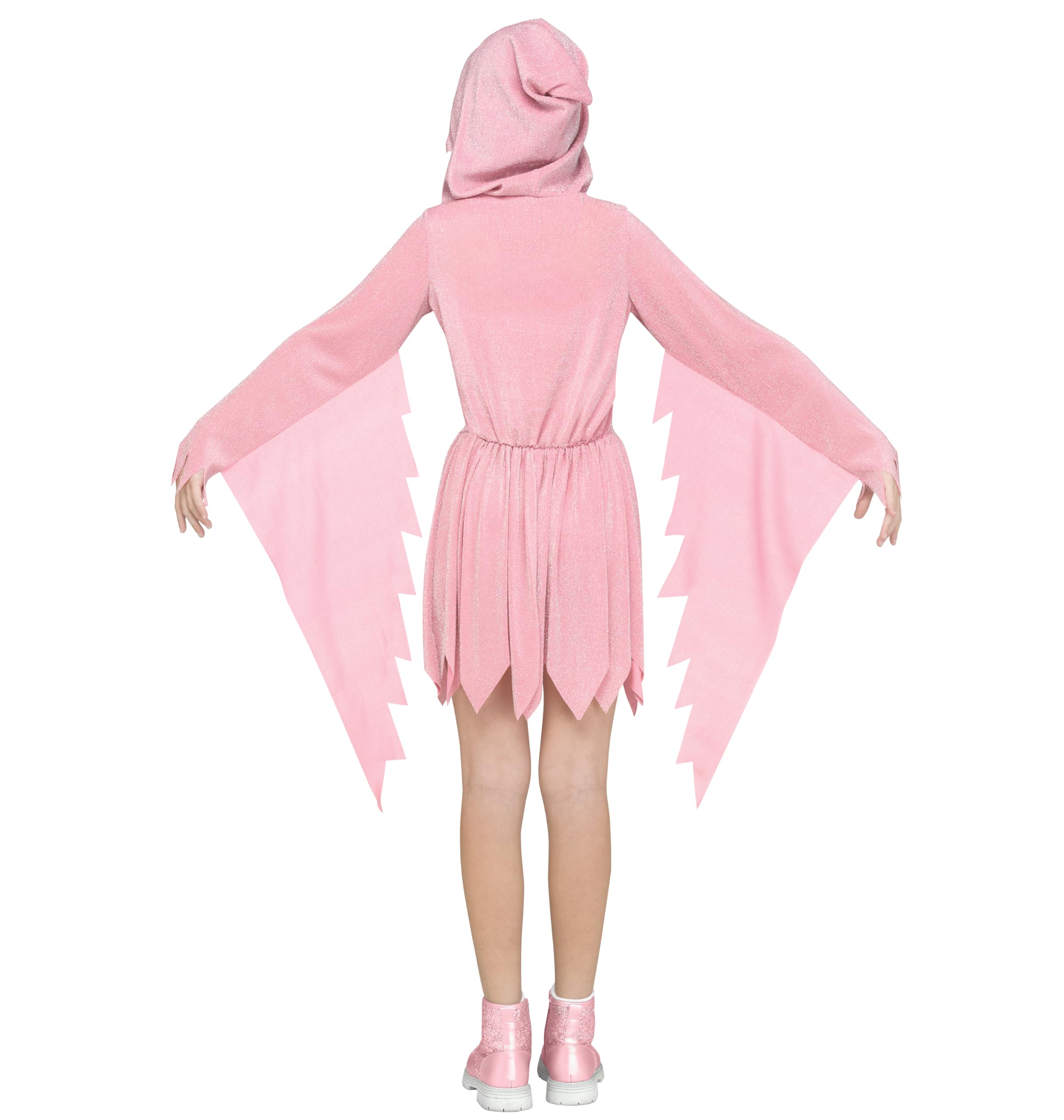 Fun World Girls Shimmer Ghost Face Costume: Medium 8-10 Pastel Pink