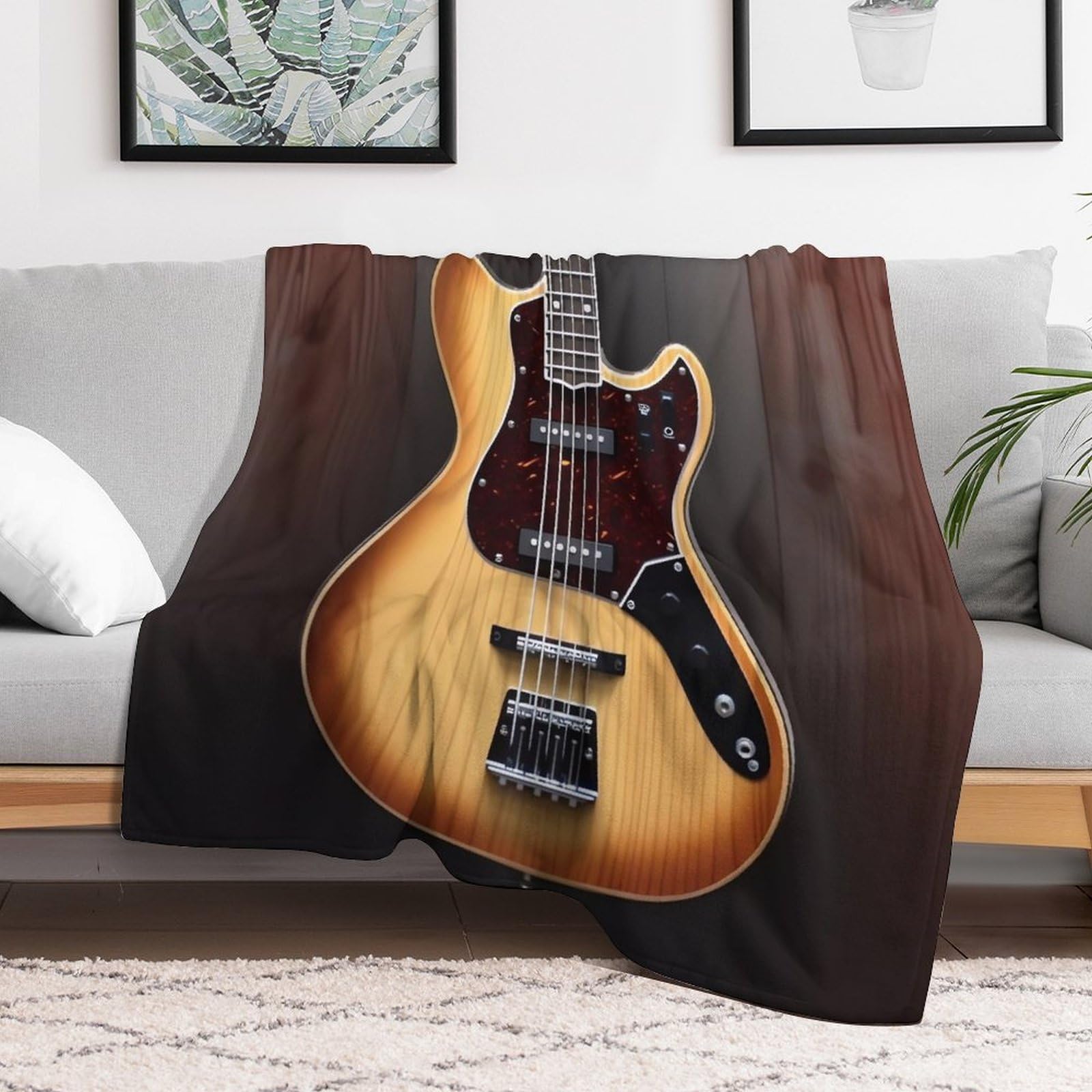 Couverture polaire personnalisée guitare, le cadeau idéal pour musicien