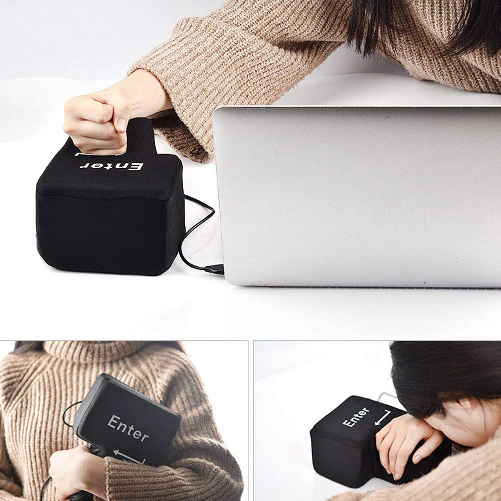 Wudaizhi Wejdź na poduszkę USB Unbreakable Big Enter Button Rzuca poduszkę z komputerem USB Wejście Klucz do Poduszka Biurko