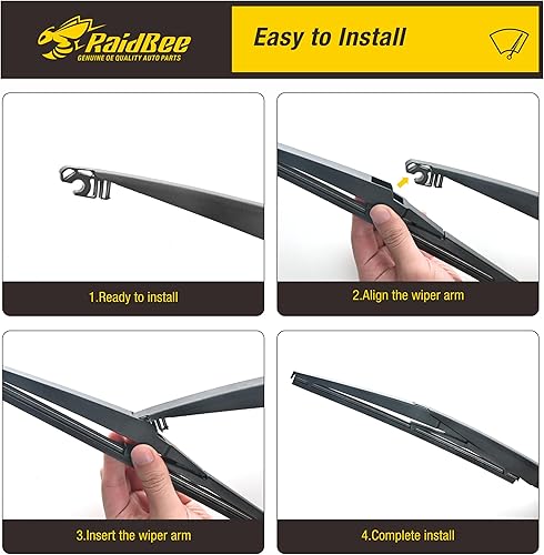 Miniatura 6 de Limpiaparabrisas trasero de silicona, repuesto de limpiaparabrisas trasero de silicona de 12 pulgadas para Toyota RAV4 2012-2001, Highlander