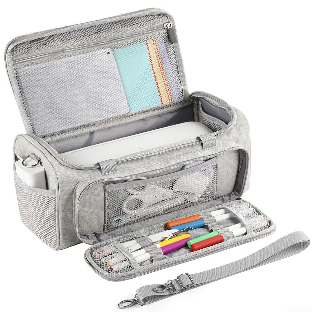 Étui de transport étanche élégant pour machines de découpe Cricut Joy Xtra, avec bretelles compatibles avec les accessoires Cricut Joy Xtra, Voir image, Gray