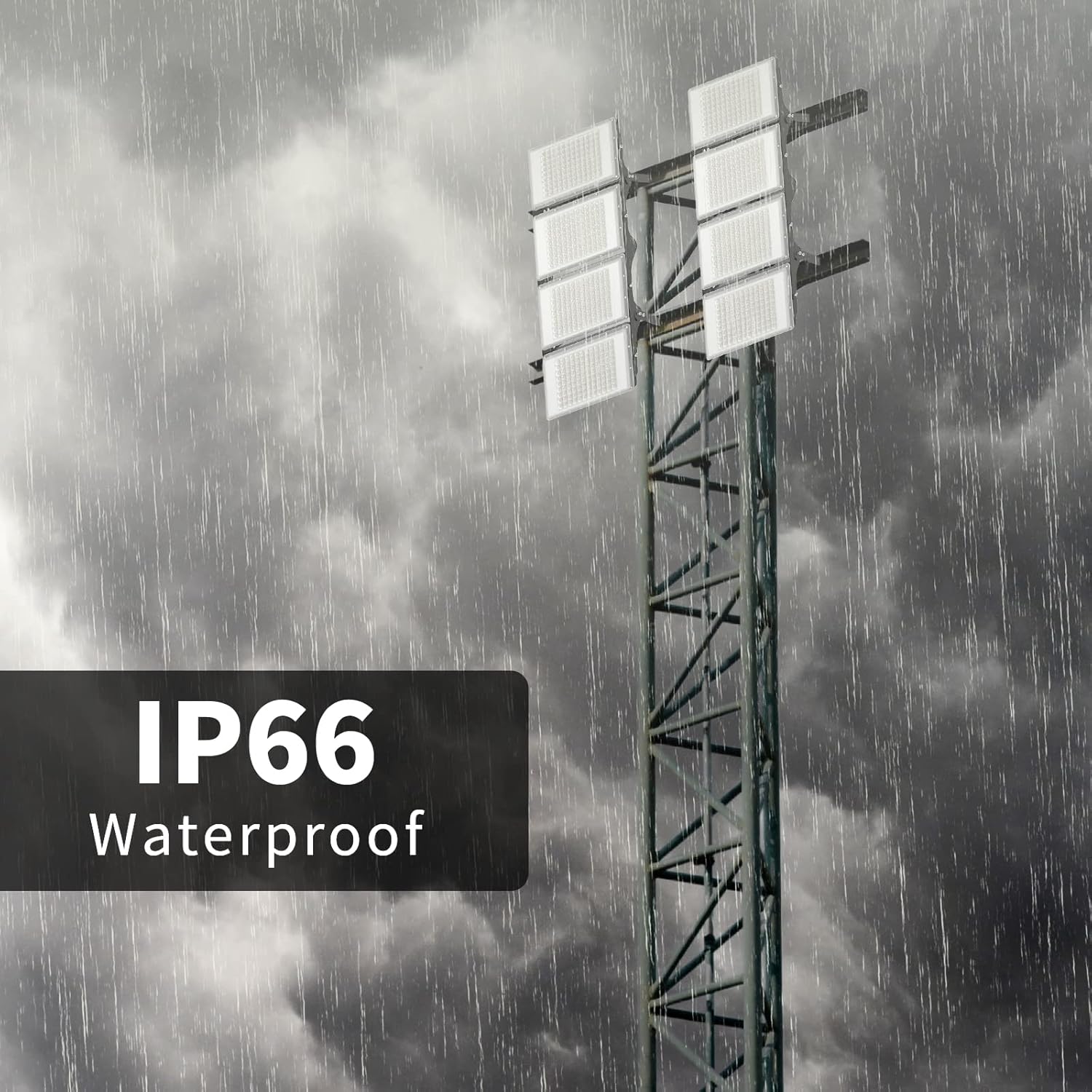 800W LED Flood Light Outdoor, 80000lm 6000K Daylight White IP66 Waterproof, Commercial Parking Lot Light,4 Heads for Street Stadium House Floodlight Bright Security Lights for Outdoor Area