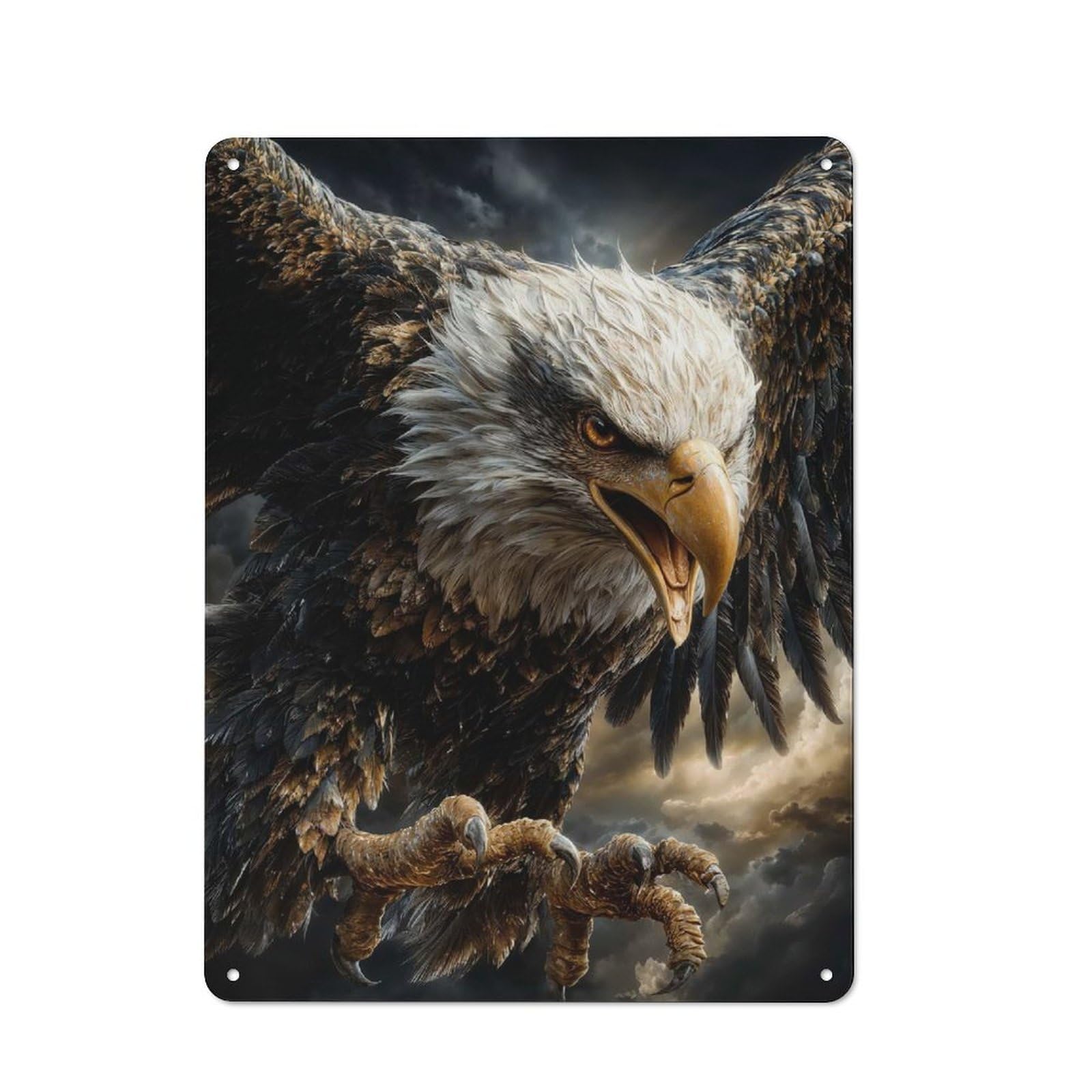 Junmoney Style-8 Majestic Bald Eagle Portrait Retro-Style Tin Sign 40X30cm For Living Room Or Hallway, For Home Wall Decor Collectors Refreshing A Room In Autumn