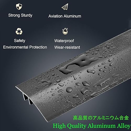 Miniatura 5 de Tira de umbral de transición de piso de aluminio, tira de tapado de borde para piso laminado, alfombra de vinilo, cubierta de hueco, decoración de