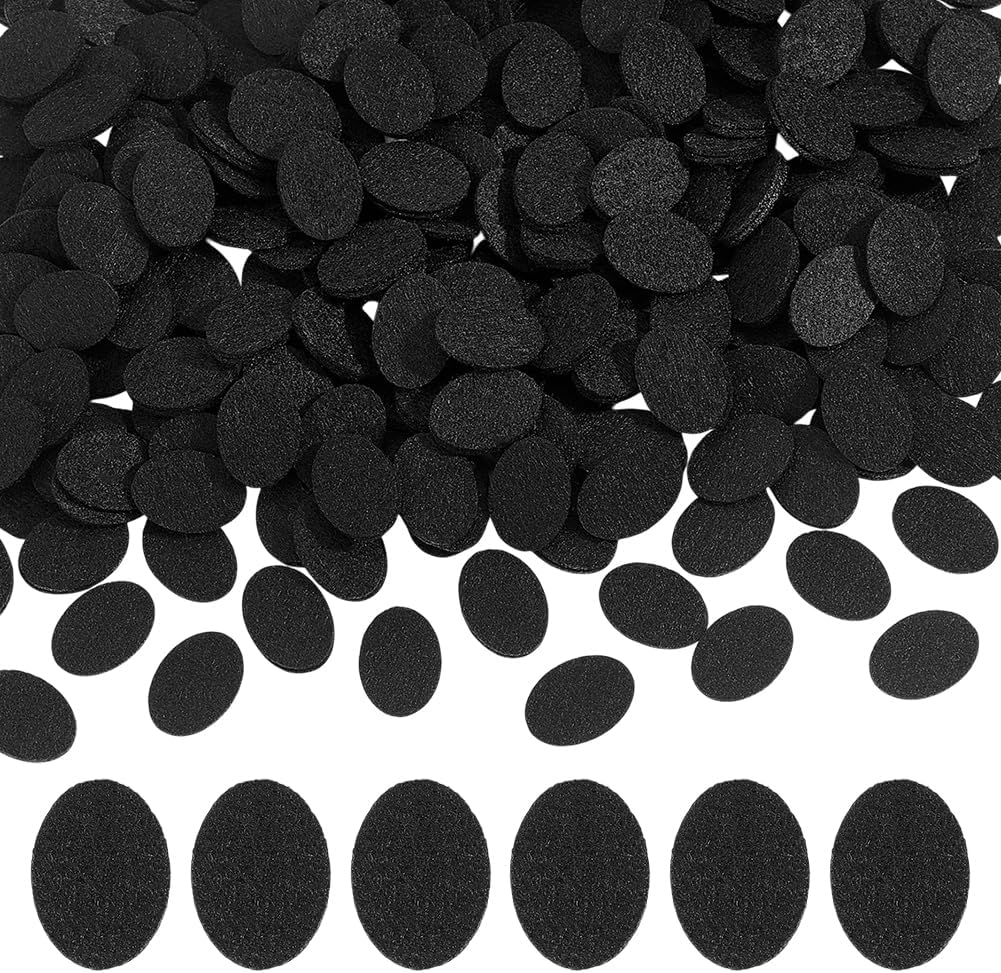 PH PandaHall 300PCS Felt Eye Patches 18x13mm Flat Eyes Blank Sew on Eye Pads Black Ovals Cutouts Pre Cut Crochet Eyes for Plush Puppet Teddy Bear Crochet Animals Handcraft Crafts Making Sewing Costume
