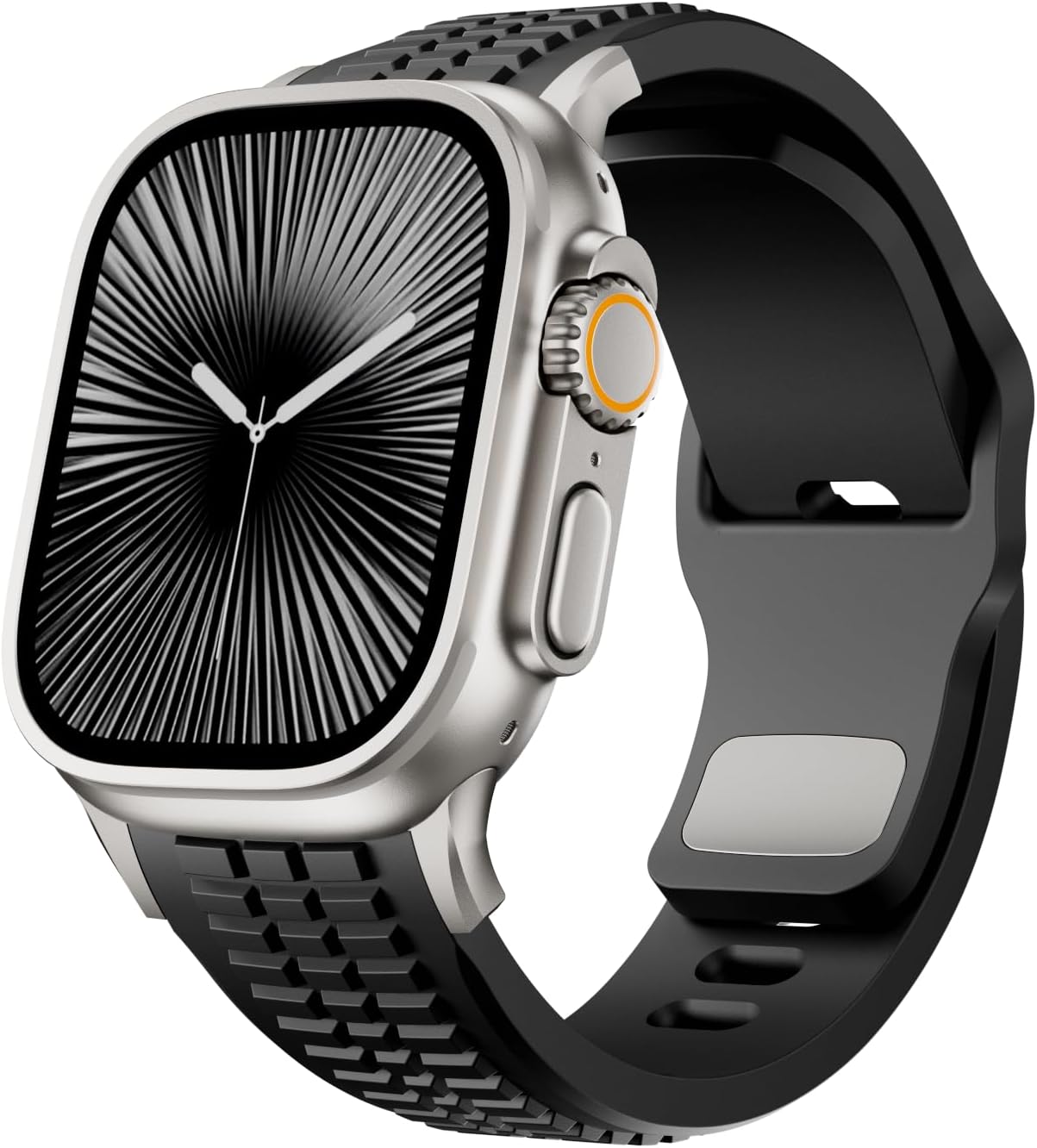 Sport Bands Compatible with Apple Watch Bands for Men，Band for Apple Watch Ultra 2 3 Band 49mm 46mm 45mm 44mm, Wide Soft Silicone Bands Waterproof Strap for iWatch Series 10 11 9 8 7 6 5 4 3 Se
