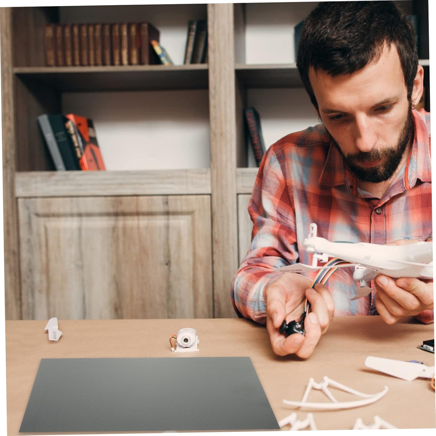 2pcs Carbon Fiber Sheet Matte Panel for DIY Projects Lightweight Twill Weave Material for Drones Models and Repairs