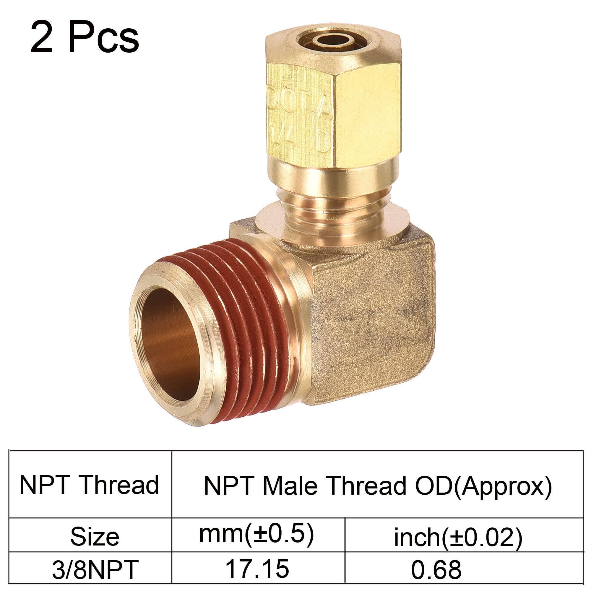 MECCANIXITY Brass Elbow Compression Fitting - 1/4NPT X 1/4 Tube OD 90 Degree (2-Pack)