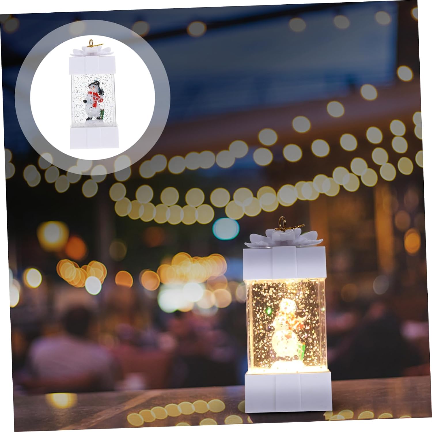 NOLITOY 1pc Christmas Wind Lamp Decor Globe Lantern Snowman Design for Room Festive Home Adornment Holiday Celebrations
