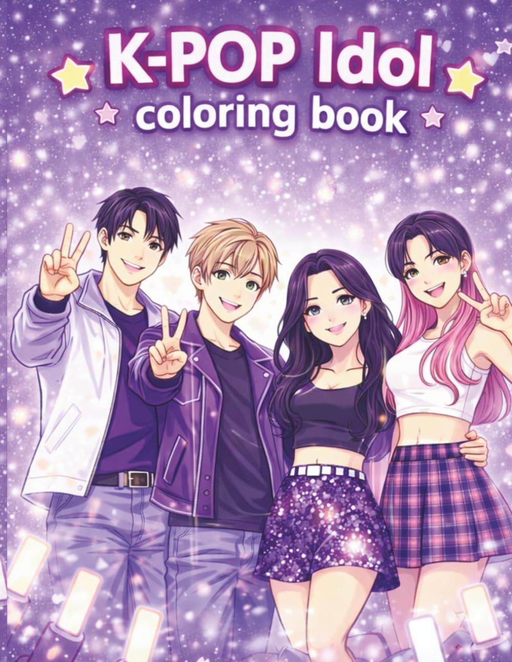 K-POP Coloring Book: Detailed Anime-Inspired Portraits with Trendy Idol Fashion, Epic Concert Stages and Action Fantasy Scenes – Sophisticated K-Pop Art for Older Kids, Teens and Adults