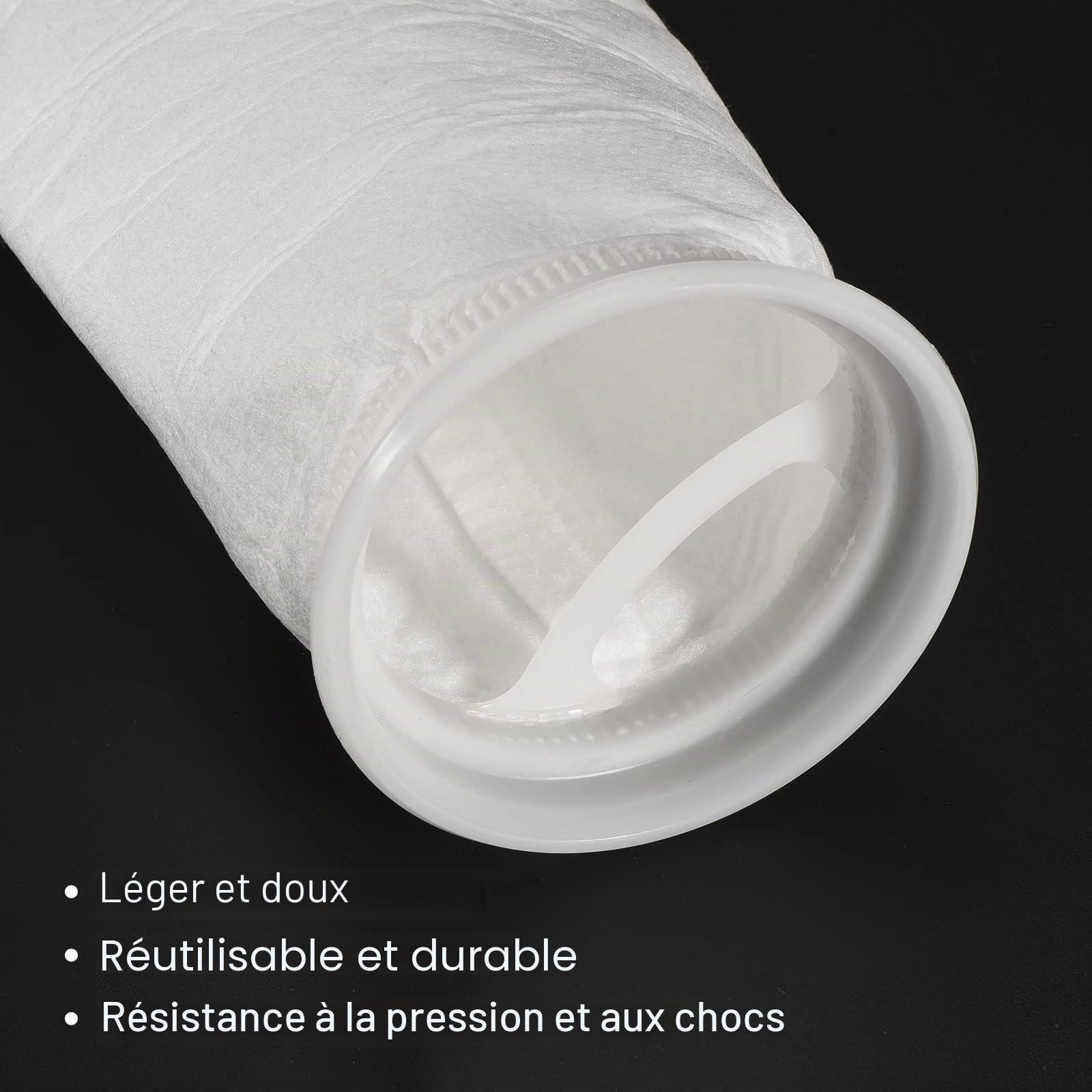 PATIKIL 4 Pouce Anneau Filtre Chaussettes 5 Micron, 4 Paquet Maille Sacs Piscine Écumoire Panier, Blanc