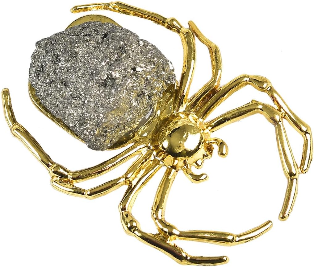 AMOYSTONE 2pcs Scorpion Statues Healing Crystal, Crystal Stone Scorpion Animal Decor Outdoor Statues for Yard,Outside,Patio,Balcony,Halloween Home Decor Gift (Gold & Silver Alloy)