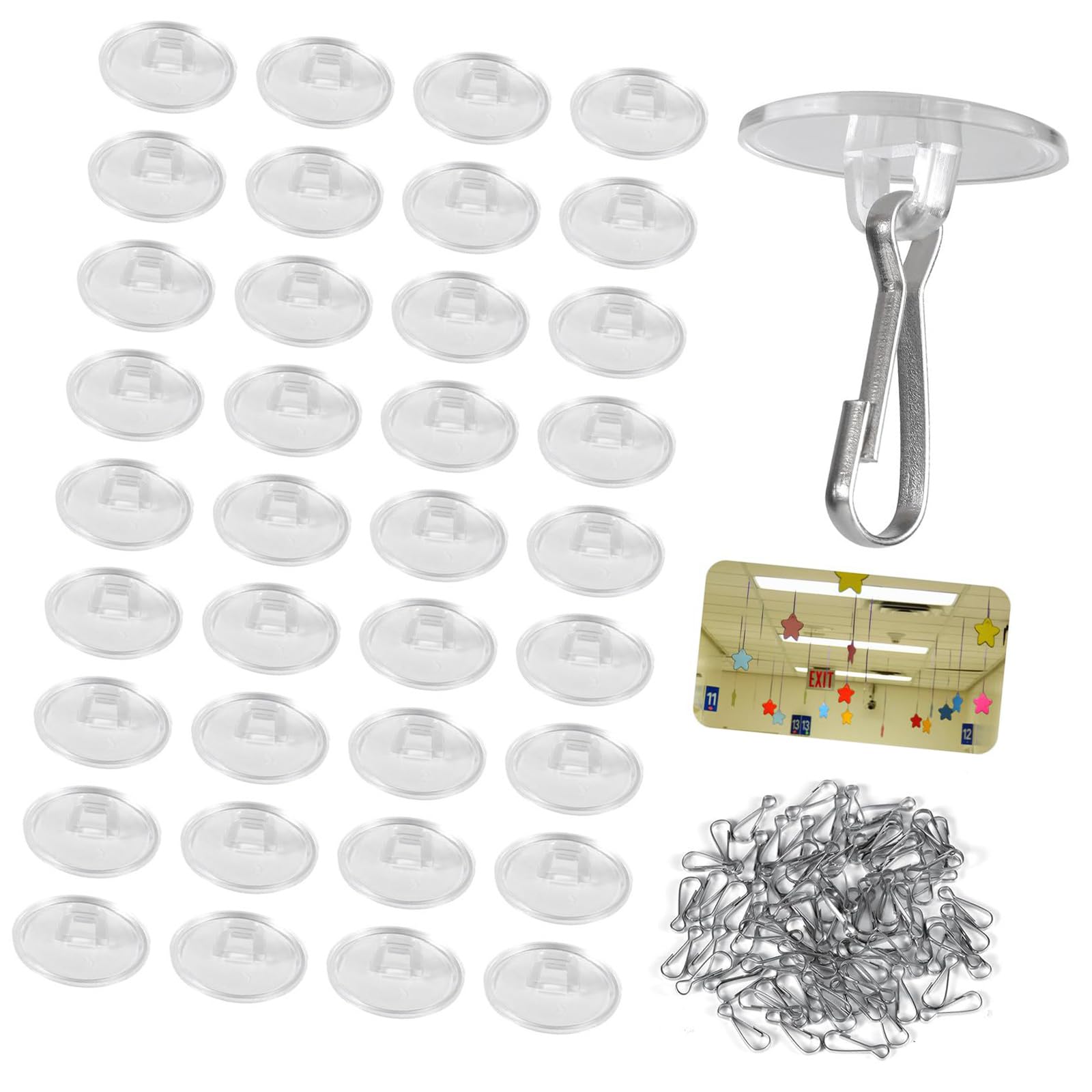 APGLSXY 50Pcs Invisible Removable Adhesive Wall Hangers for Party Decors PVC Ceiling Hooks Practical Adhesive Without Residues Ceiling Hooks