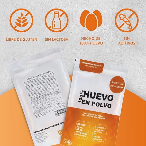 Huevo en polvo | Bolsa de vacío | Huevo en Polvo | Huevos Pasteurizados Sin Gluten | Huevo Deshidratado | Sin Aditivos | Productos Sin Lactosa | Presentación en Bolsas Zip (350 GR) - 4