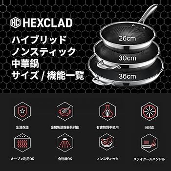 Amazon｜HexClad ハイブリッド ノンスティック 中華鍋 【26cm