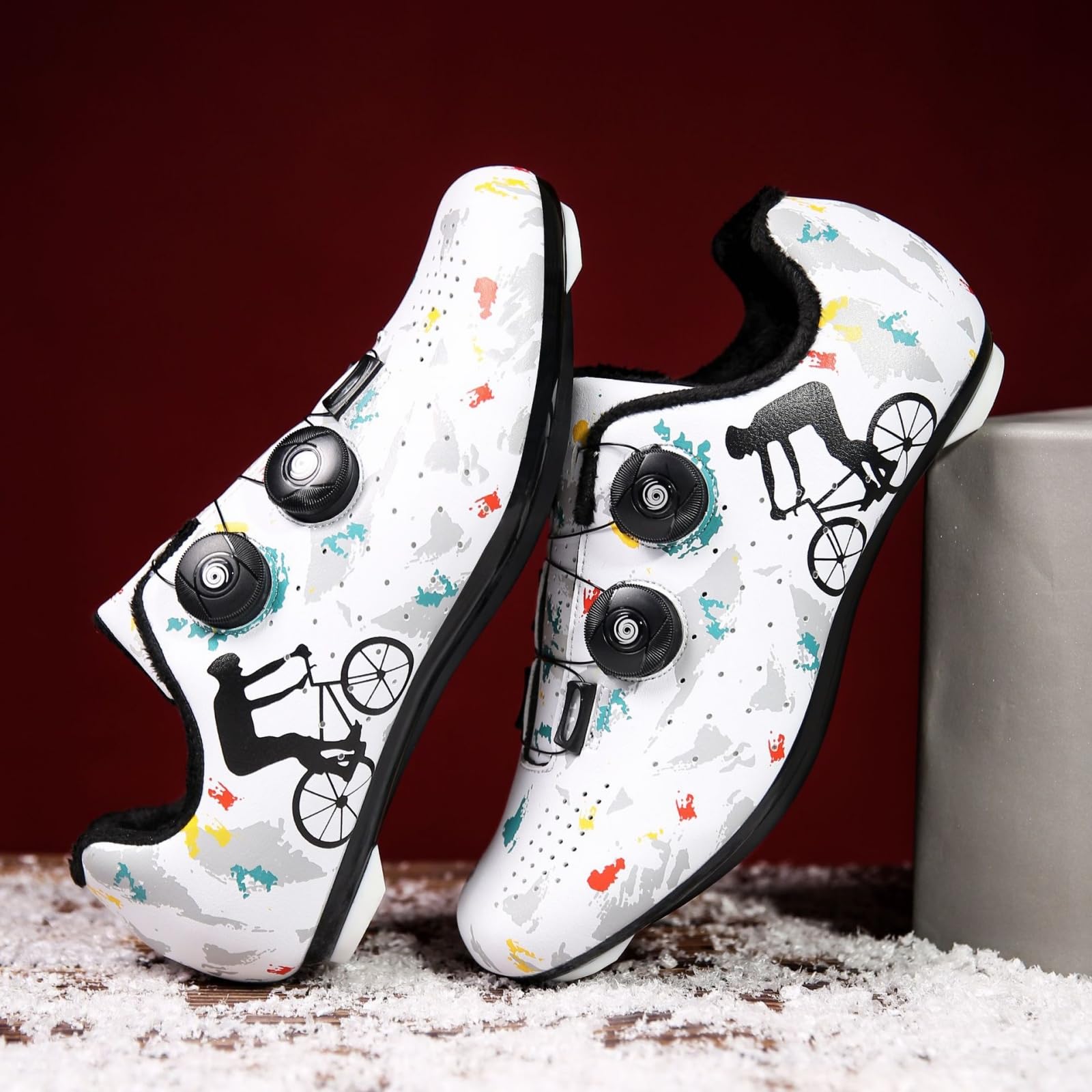 Mateju Scarpe Ciclismo Strada Uomo Donna, 36-47 EU Scarpe Bici da Corsa Uomo Donna con SPD Calas Antiscivolo Traspiranti per Sportive da Esterno