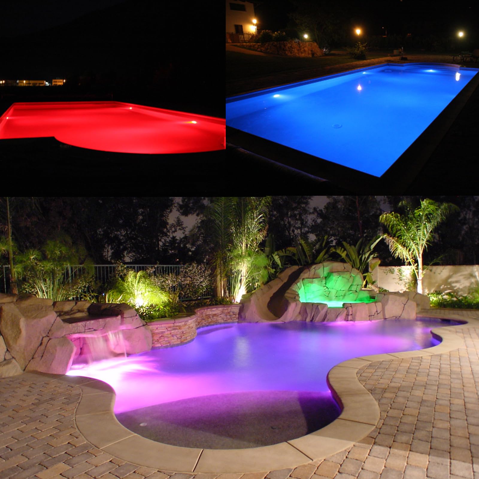 LyLmLe Luce Piscina LED Riempito di Resina, 35W Ultrapiatta Lampada LED Sommergibile Multicolore RGB Luce Subacquea, 140°angolo del fascio, IP68 Impermeabile 12V AC Faro Piscina, Interruttore ON/OFF