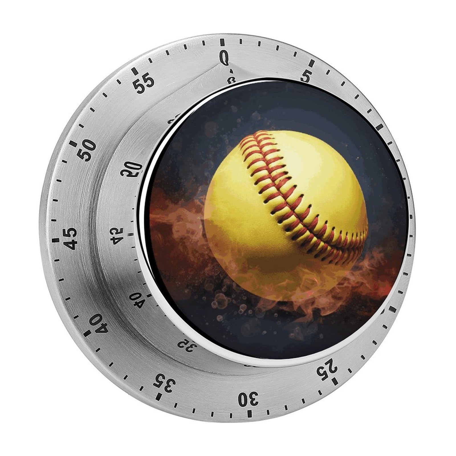 Adfgyerh Style Softball Timer For Cooking, Kitchen Timer Magnetic No Batteries Required, Mechanical Timer With Loud Alarm, For Fitness Baking Exercise Oven