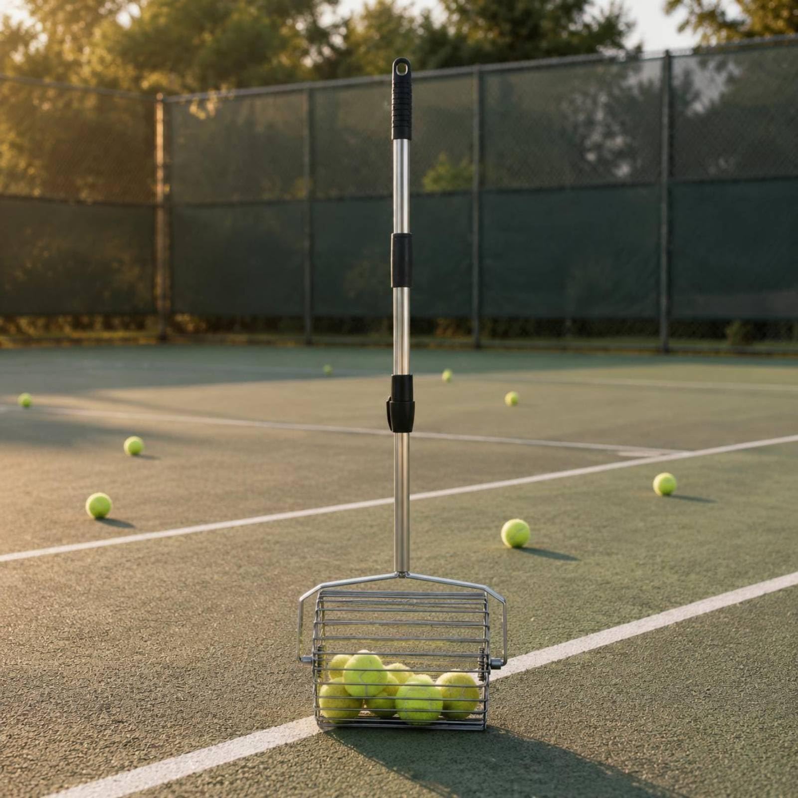 Raccoglipalle Tennis Leggero Raccoglipalle Rotante Grande Capacità Attrezzatura Sportiva per Campo da Golf, Verde, Grande