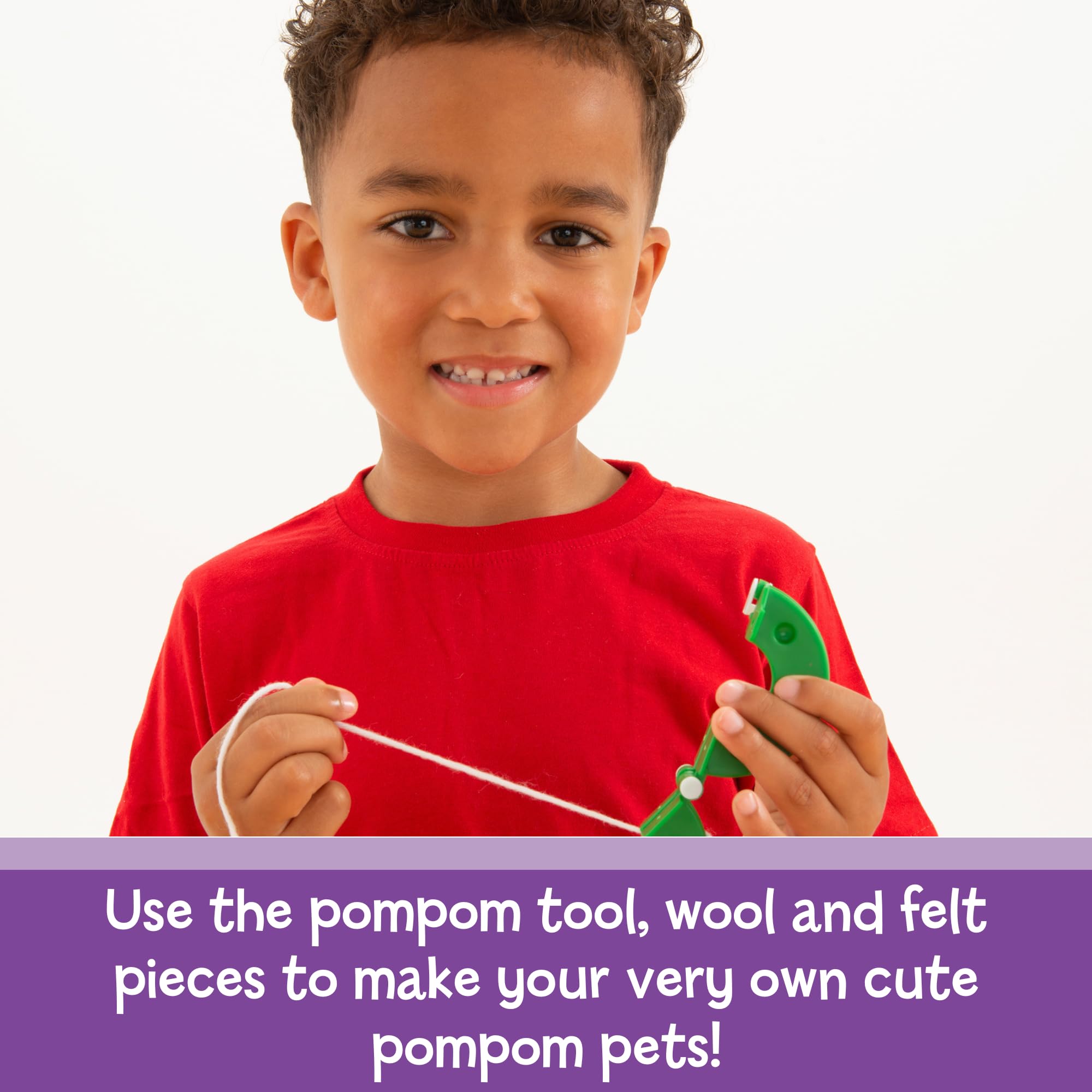 Galt Pom Pom Pets - Kids Knitting & Sewing Set - Create Your Own 2 Cute & Fluffy Pompom Animals - Knit and Sew Craft Kit for Children - Arts and Crafts Activity for Girls & Boys Ages 5 Years Plus — view 3