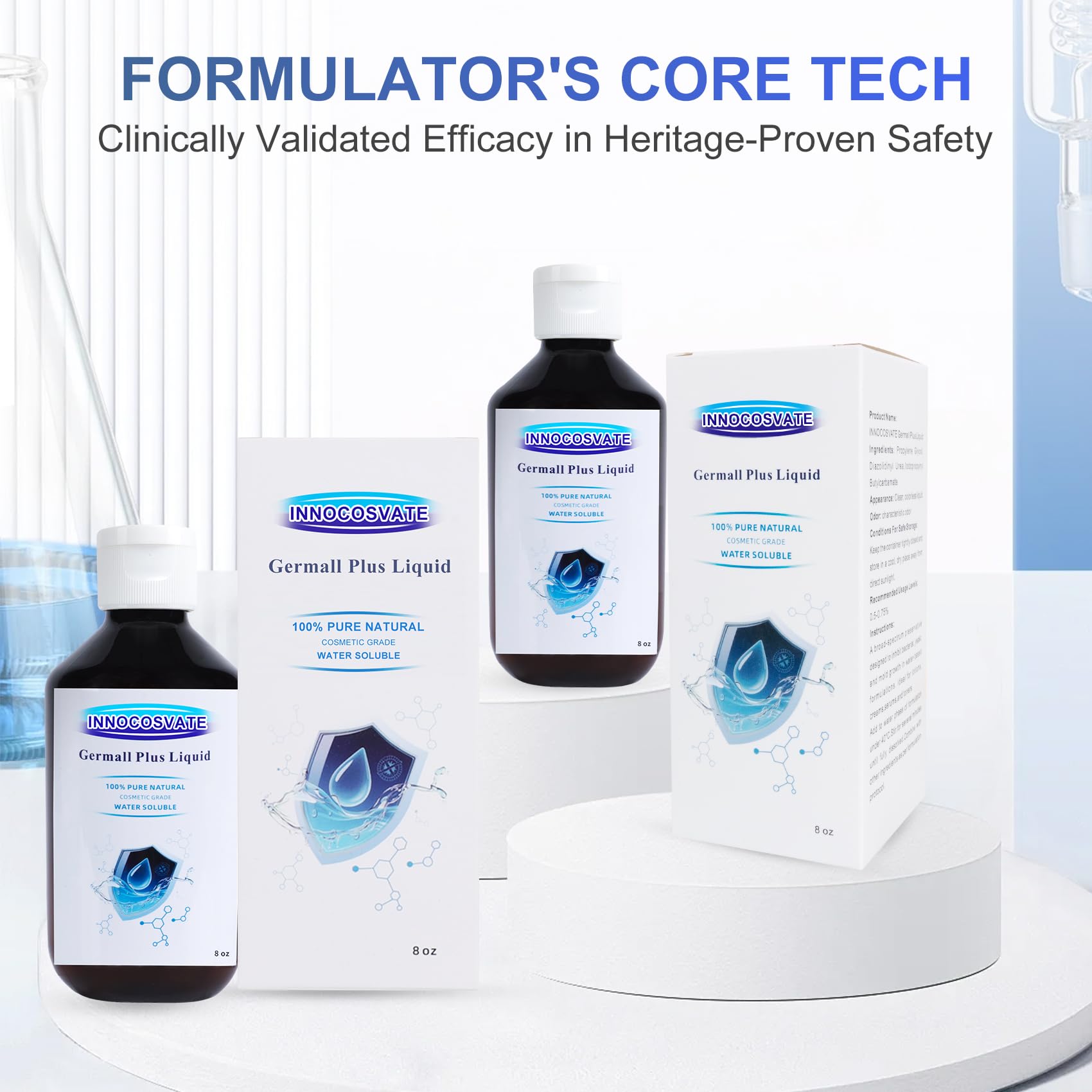 Liquido Germall Plus da 226,8 g, di grado cosmetico, prolunga la durata di conservazione del prodotto, formulato solo per uso cosmetico