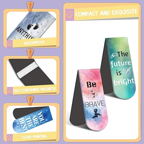 Miniatura 3 de 30 marcadores magnéticos, marcadores inspiradores para mujeres, marcadores para niños, marcadores magnéticos de doble cara, clip de página para