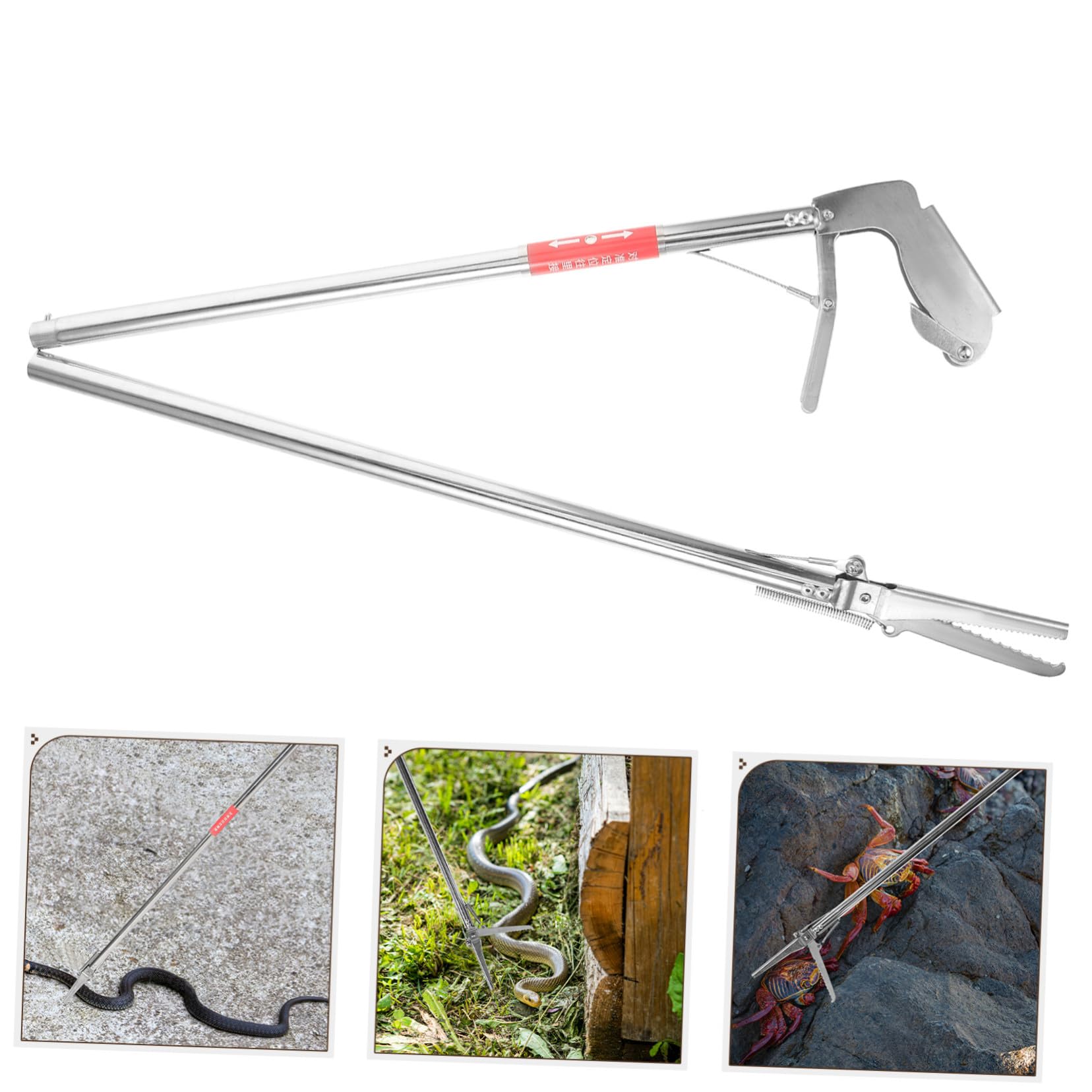 SUPVOX Pinza per Serpenti in Acciaio Inossidabile Eccellente Durata e Flessibilità, Clip da Giardino Argento per Catturare Serpenti e Utilizzo Come Pinza per Rifiuti