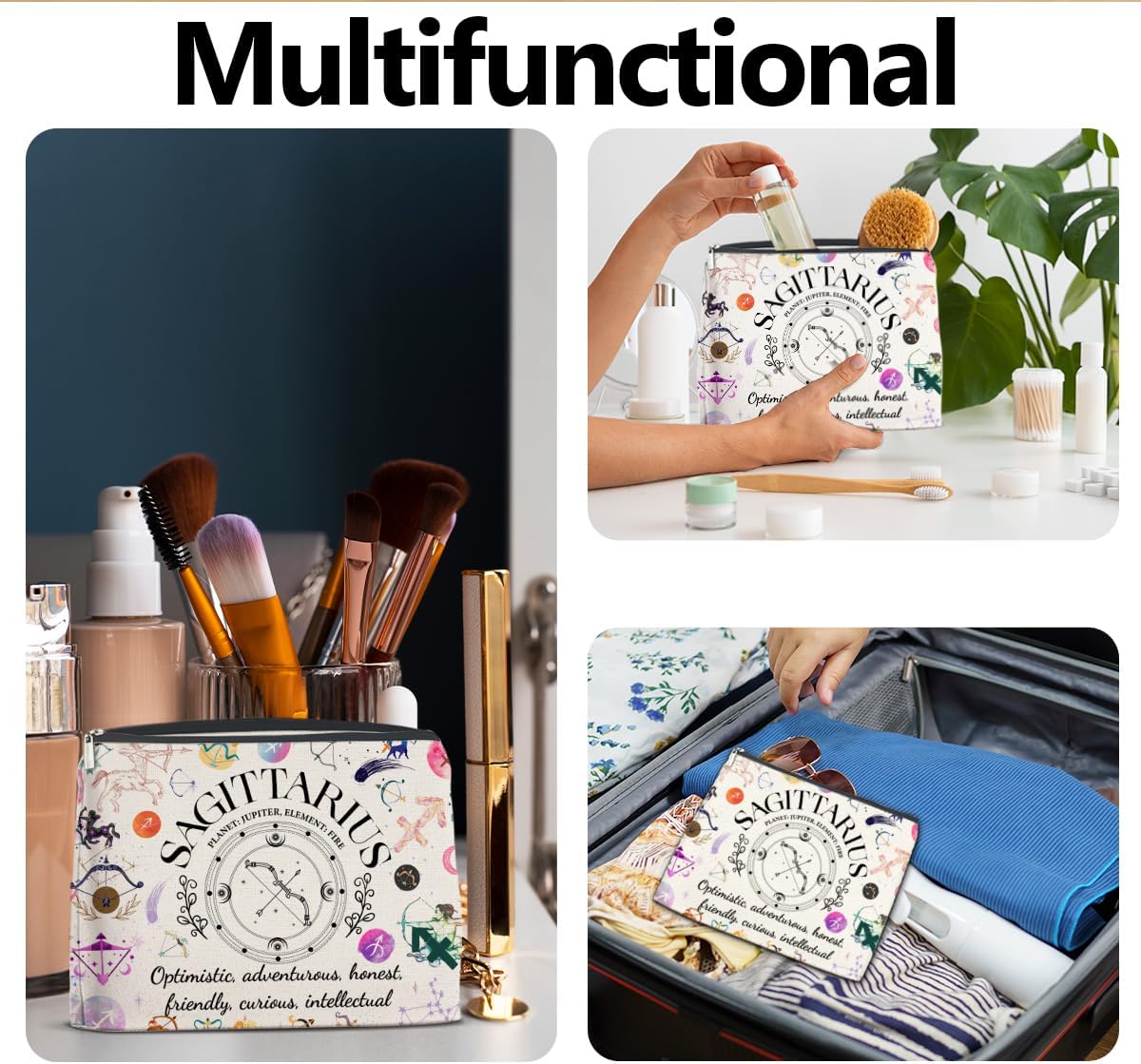 LyoGao Sagittarius Gifts for Women, Sagittarius Zodiac Makeup Bag, Sagittarius Birthday Gifts for Women Astrology Lovers - Image 6