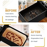 Vista 4 de Forros de papel para freidora de aire, antiadherentes, pergamino, desechables, compatibles con parrilla y freidora de aire Ninja Smart XL, 100