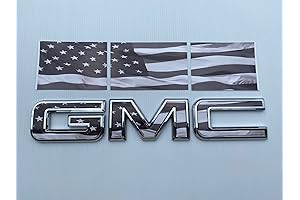 Black and White American Flag GMC Sierra Tailgate Decal