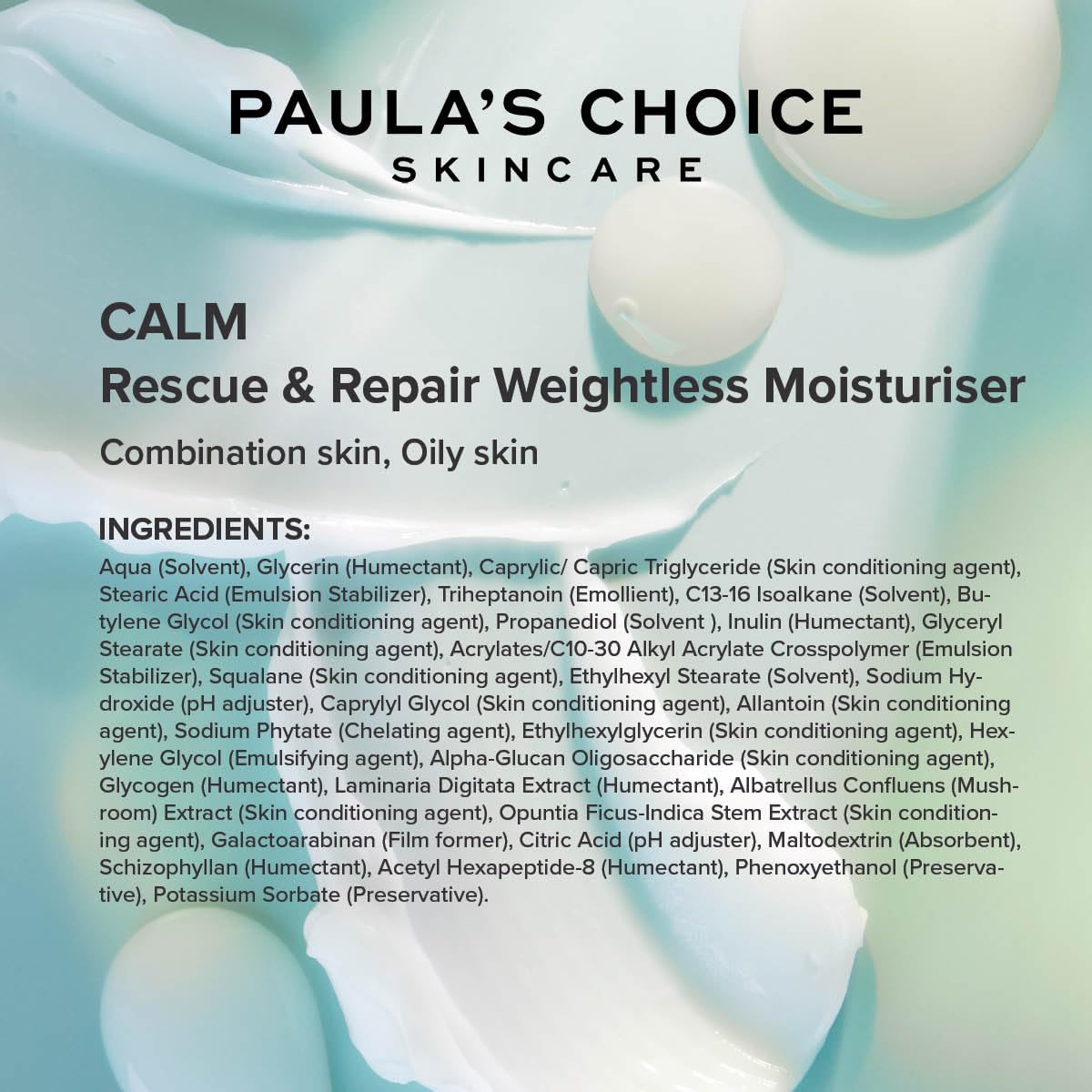 Paula's Choice Calm Weightless Nachtcreme, für Empfindliche Haut, 60 ml | Leichte Feuchtigkeitspflege Lindert Rötungen & Stärkt die Hautbarriere - Schwerelose Lotiontexture - Straft die Haut Sichtbar