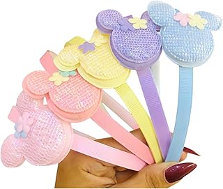 أطواق شعر ميني للبنات، مجموعة 5 قطع، تصميم ثلاثي الأبعاد بألوان باستيل، مزينة بالفراشات، إكسسوارات شعر للأطفال