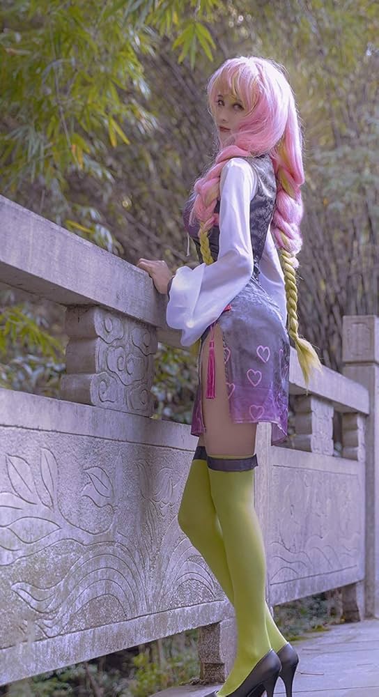 Q⑨5 鬼滅の刃 恋柱甘露寺 蜜璃 チャイナドレス オリジナル コスプレ 衣装 Q⑨5 鬼滅の刃 恋柱甘露寺 蜜璃 チャイナドレス オリジナル
