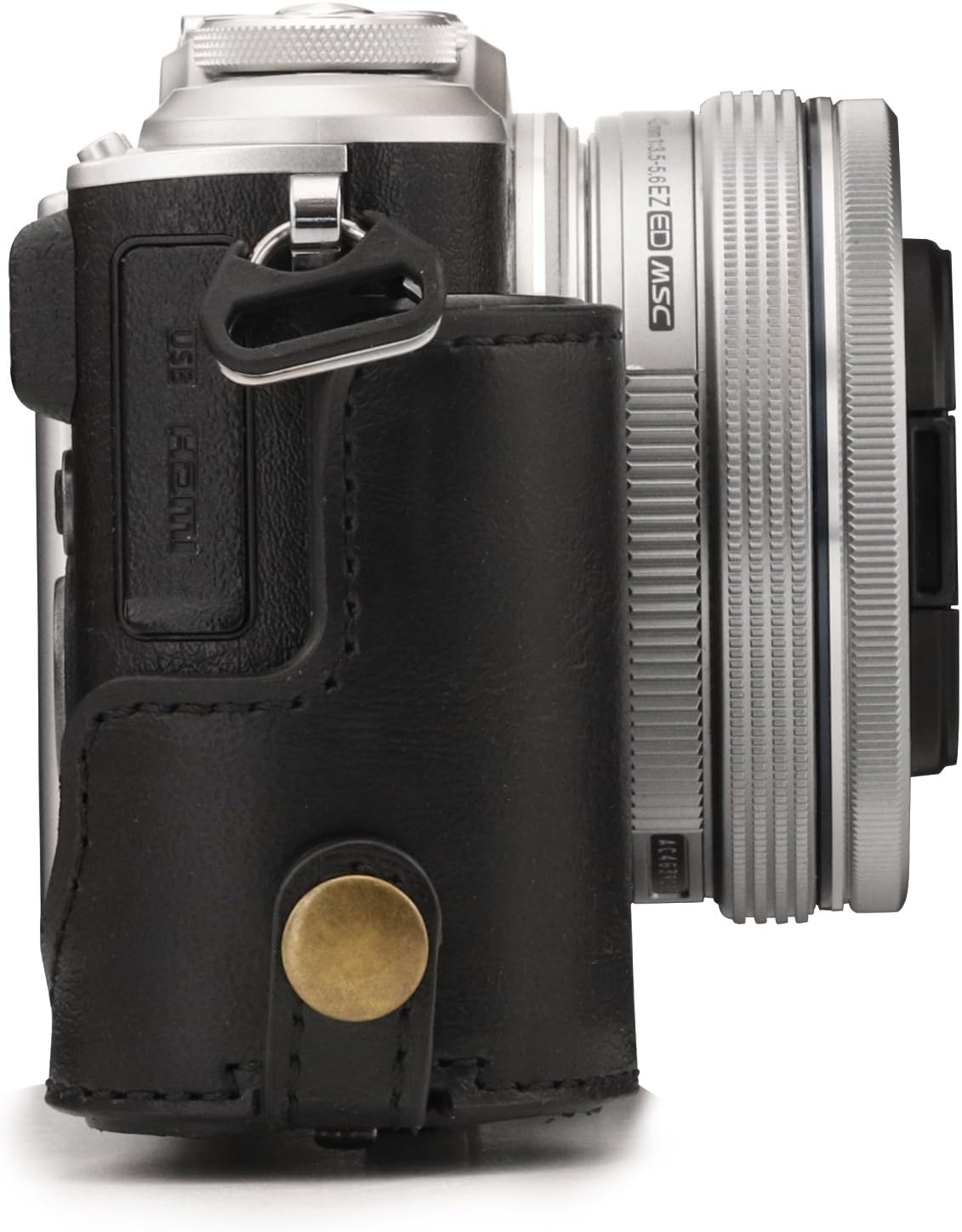 MegaGear Ever Ready Leather Camera Case Compatible with Olympus Pen E-PL10, E-PL9 (14-42mm)