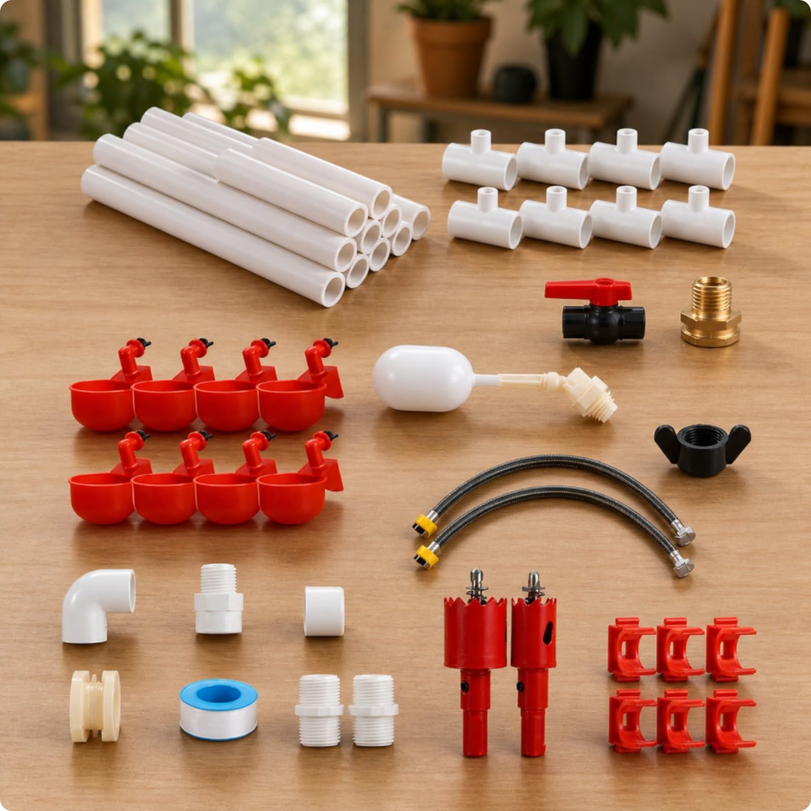 Baoblaze Kit Abbeveratoio Automatico Pulito Resisn Inmperie, Abbeveratoio con impianto di Montaggio da, Robusto, per Pollaio, vatori, Galline