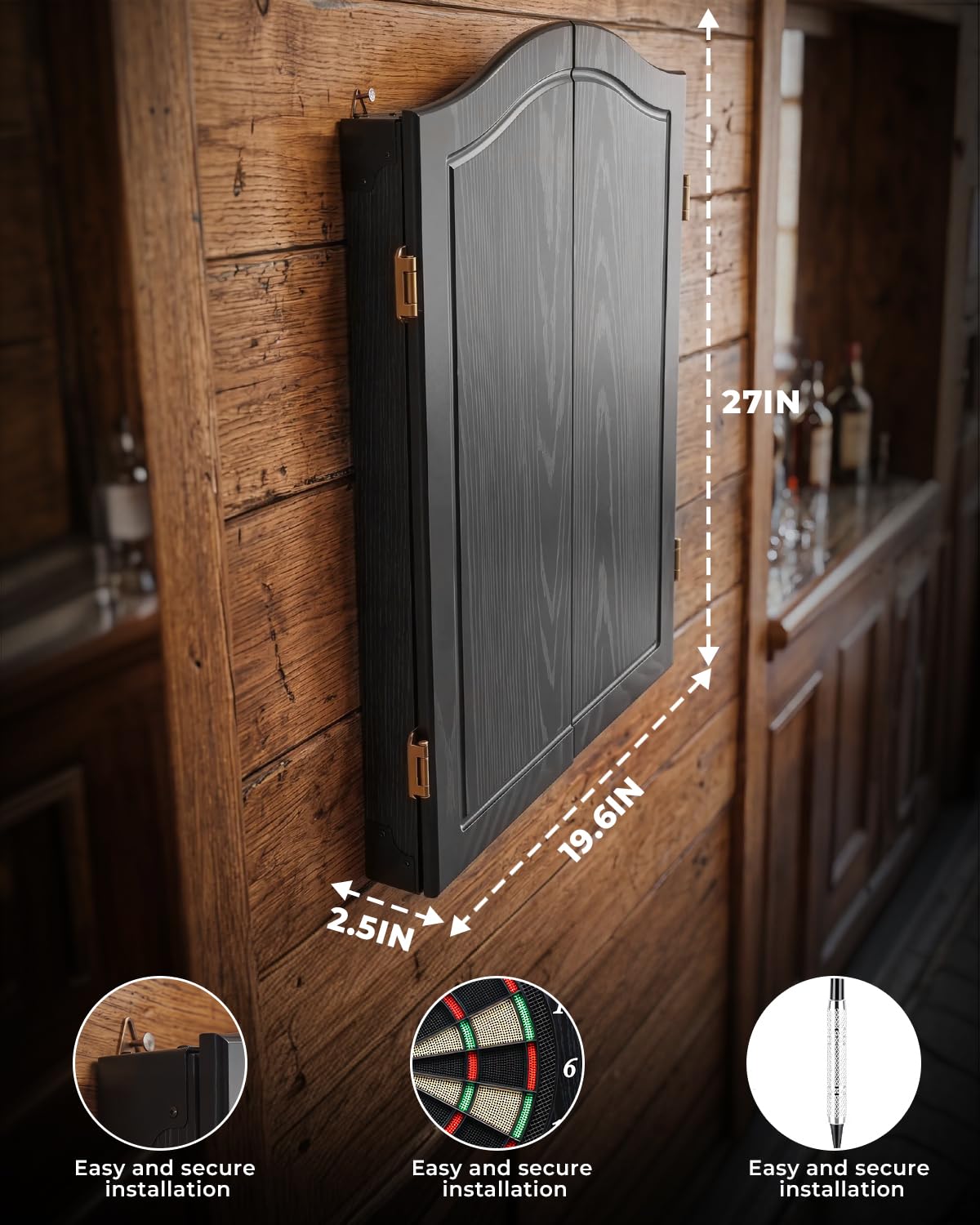 Freccette Elektronische Dartscheibe mit Schrank, LED Soft Tip Dartscheibe