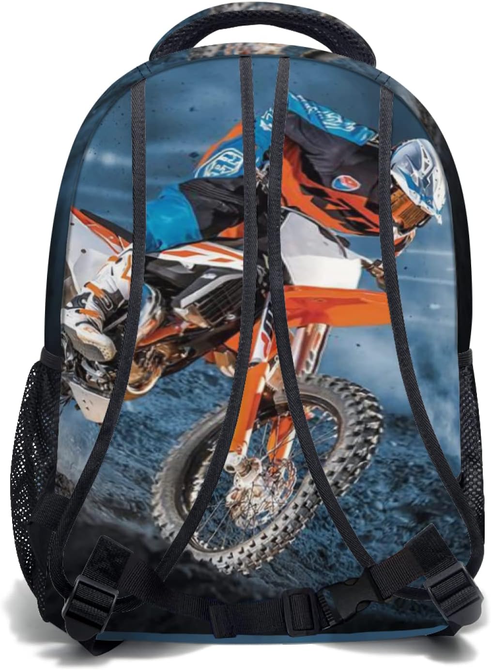 Giwawa Motorcross Backpack for Kids, Dirt Bike Motorcycle School Bag Lightweight Bookbag Daypack for Boys Girls Students Laptop Travel, Adjustable Shoulder Strap & Multiple Pockets - Image 2