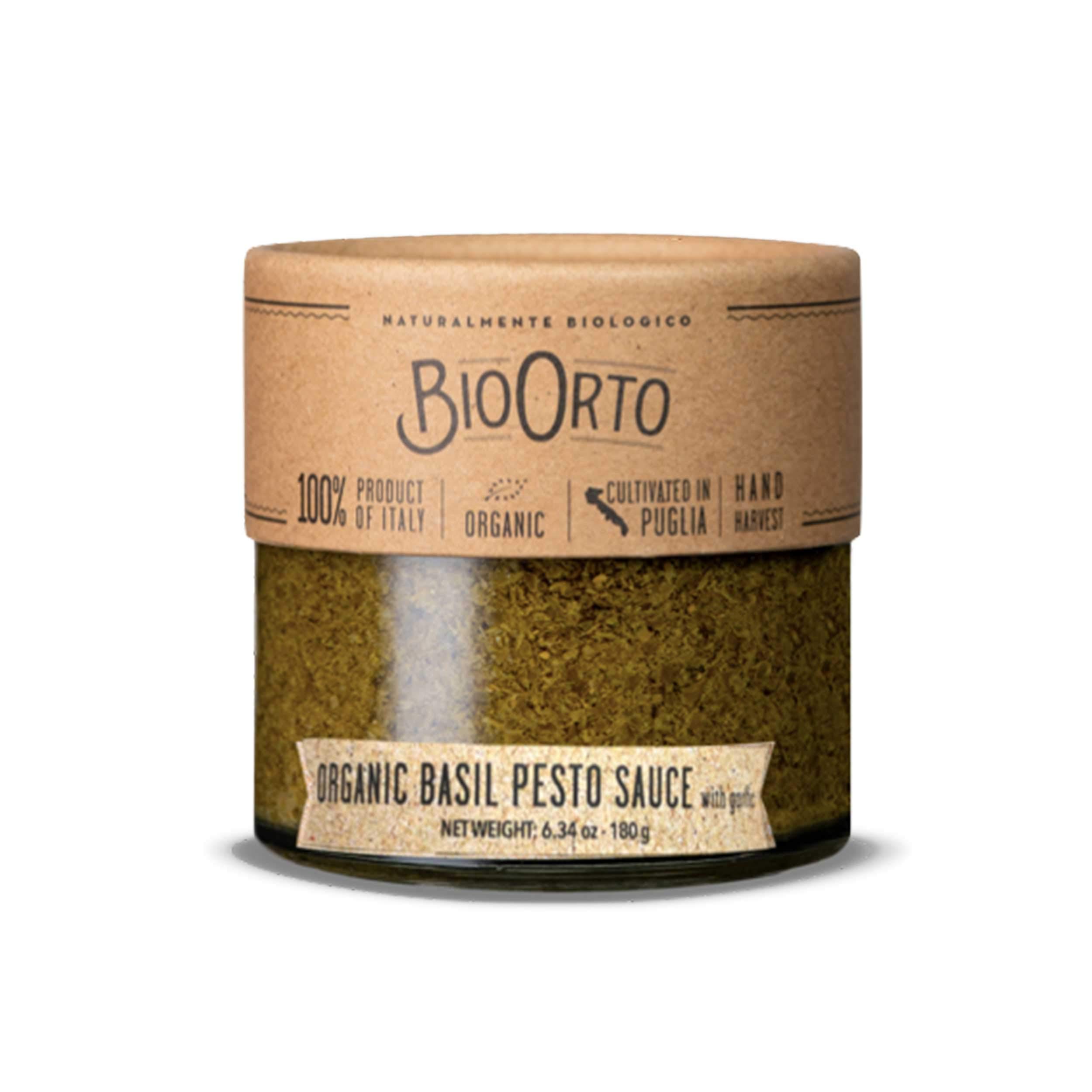 BioOrto Organic Basil Pesto with Garlic (212ml / 7.2oz)