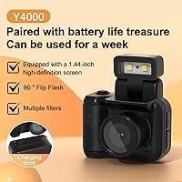 Vista 5 de Cámara Retro Snap, Mini Cámara de Vista Vintage Nostálgica, 1080p HD con Luz LED de Flash (Rosa 128G)