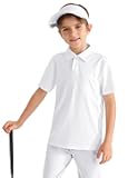 MIVEI Boys' Performance Polo Shirt - Golf Grid Short Sleeve Collar Shirts Youth Stretch Quick Dry Lightweight Athletic UPF50+