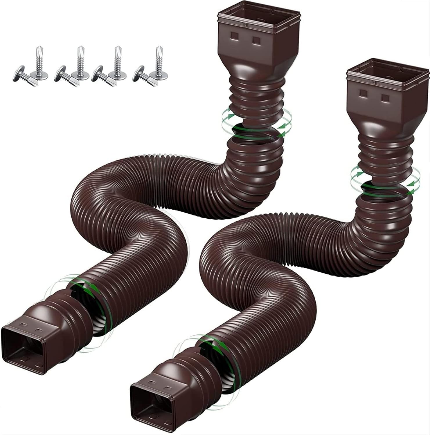 2 Pcs Downspout Extenders Telescoping Rain Gutter Drains